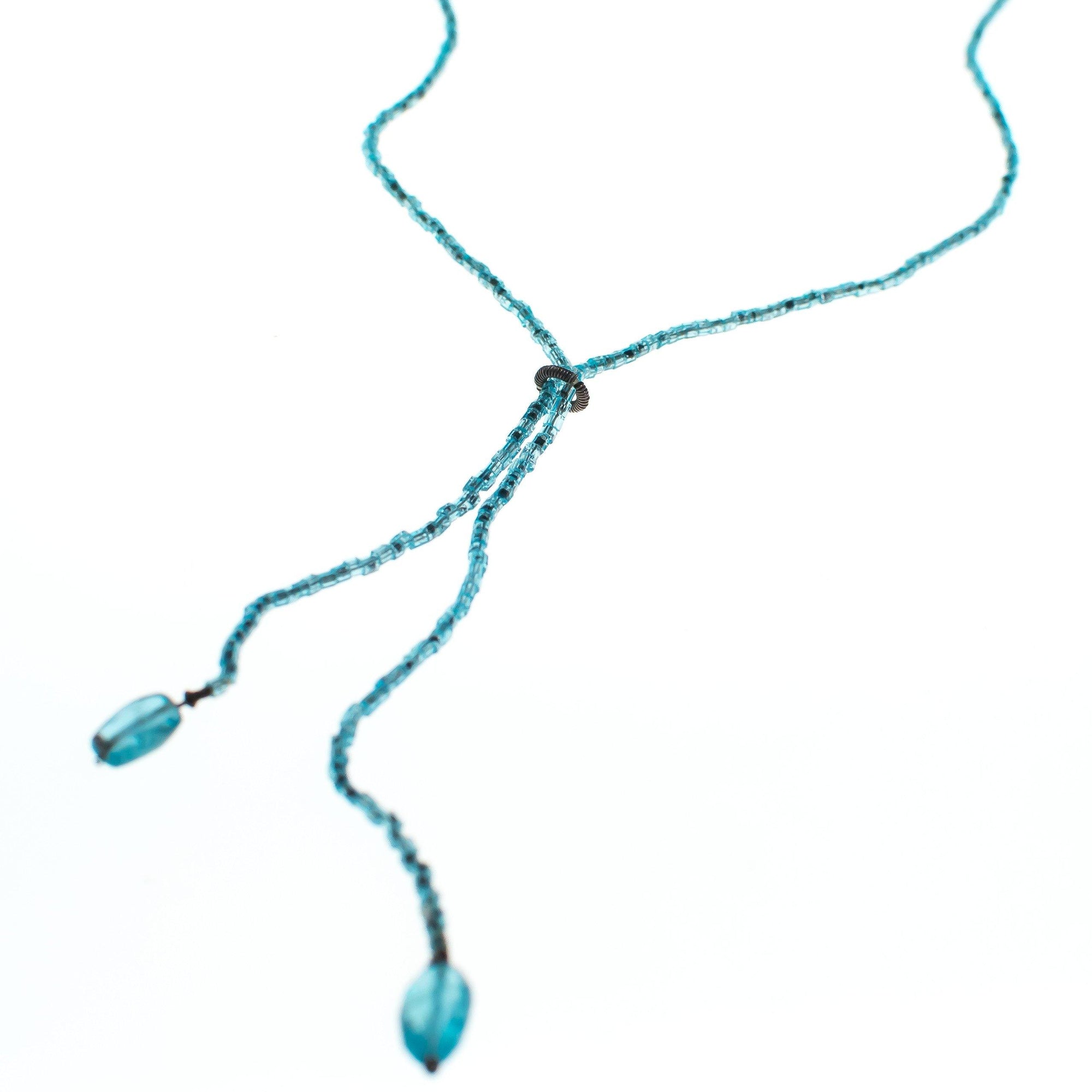 Dana Kellin Blue Topaz Lavalier Necklace by Dana Kellin - Vintage Meet Modern Vintage Jewelry - Chicago, Illinois - #oldhollywoodglamour #vintagemeetmodern #designervintage #jewelrybox #antiquejewelry #vintagejewelry