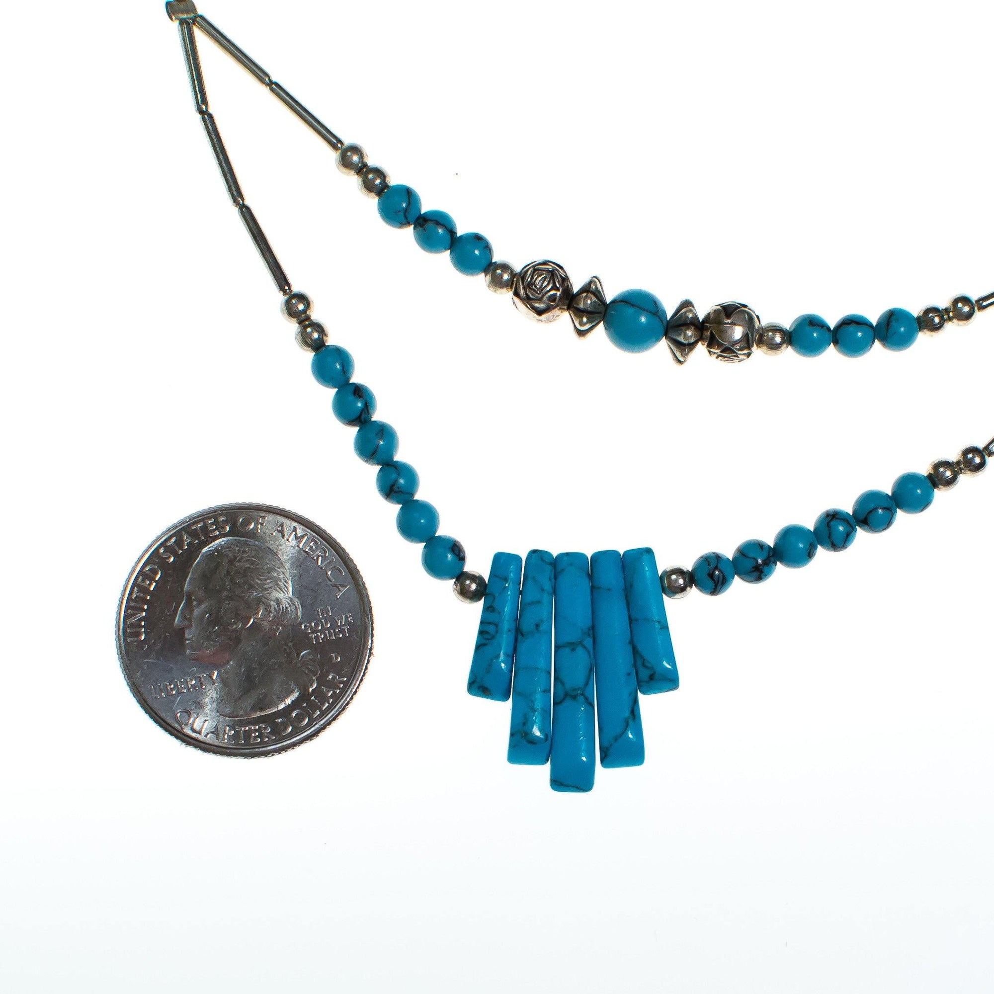 Sterling Silver and Turquoise Necklace by Vintage Meet Modern - Vintage Meet Modern Vintage Jewelry - Chicago, Illinois - #oldhollywoodglamour #vintagemeetmodern #designervintage #jewelrybox #antiquejewelry #vintagejewelry