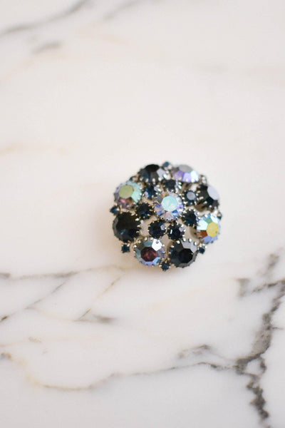 Weiss Sapphire Blue Rhinestone Brooch by Weiss - Vintage Meet Modern Vintage Jewelry - Chicago, Illinois - #oldhollywoodglamour #vintagemeetmodern #designervintage #jewelrybox #antiquejewelry #vintagejewelry