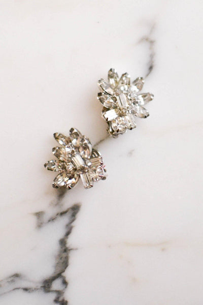 Diamante Rhinestone Cluster Earrings by Unsigned Beauty - Vintage Meet Modern Vintage Jewelry - Chicago, Illinois - #oldhollywoodglamour #vintagemeetmodern #designervintage #jewelrybox #antiquejewelry #vintagejewelry