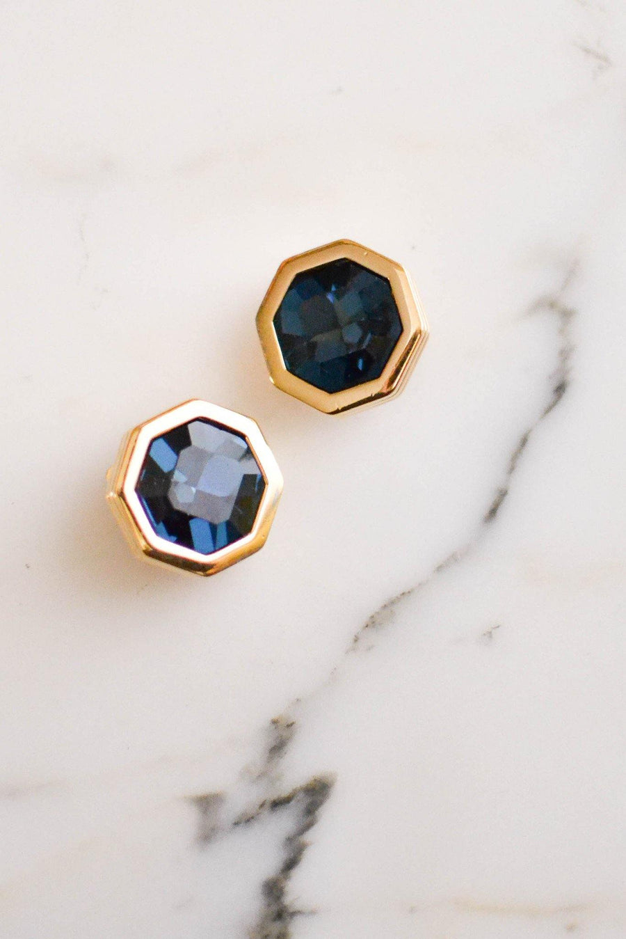 Sapphire Blue Swarovski Statement Earrings by SAL by Swarovski - Vintage Meet Modern Vintage Jewelry - Chicago, Illinois - #oldhollywoodglamour #vintagemeetmodern #designervintage #jewelrybox #antiquejewelry #vintagejewelry