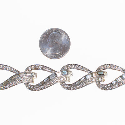 Vintage Vendome Art Deco Rhinestone Diamante Crystal Bracelet in Silver Tone by Vintage Meet Modern - Vintage Meet Modern Vintage Jewelry - Chicago, Illinois - #oldhollywoodglamour #vintagemeetmodern #designervintage #jewelrybox #antiquejewelry #vintagejewelry