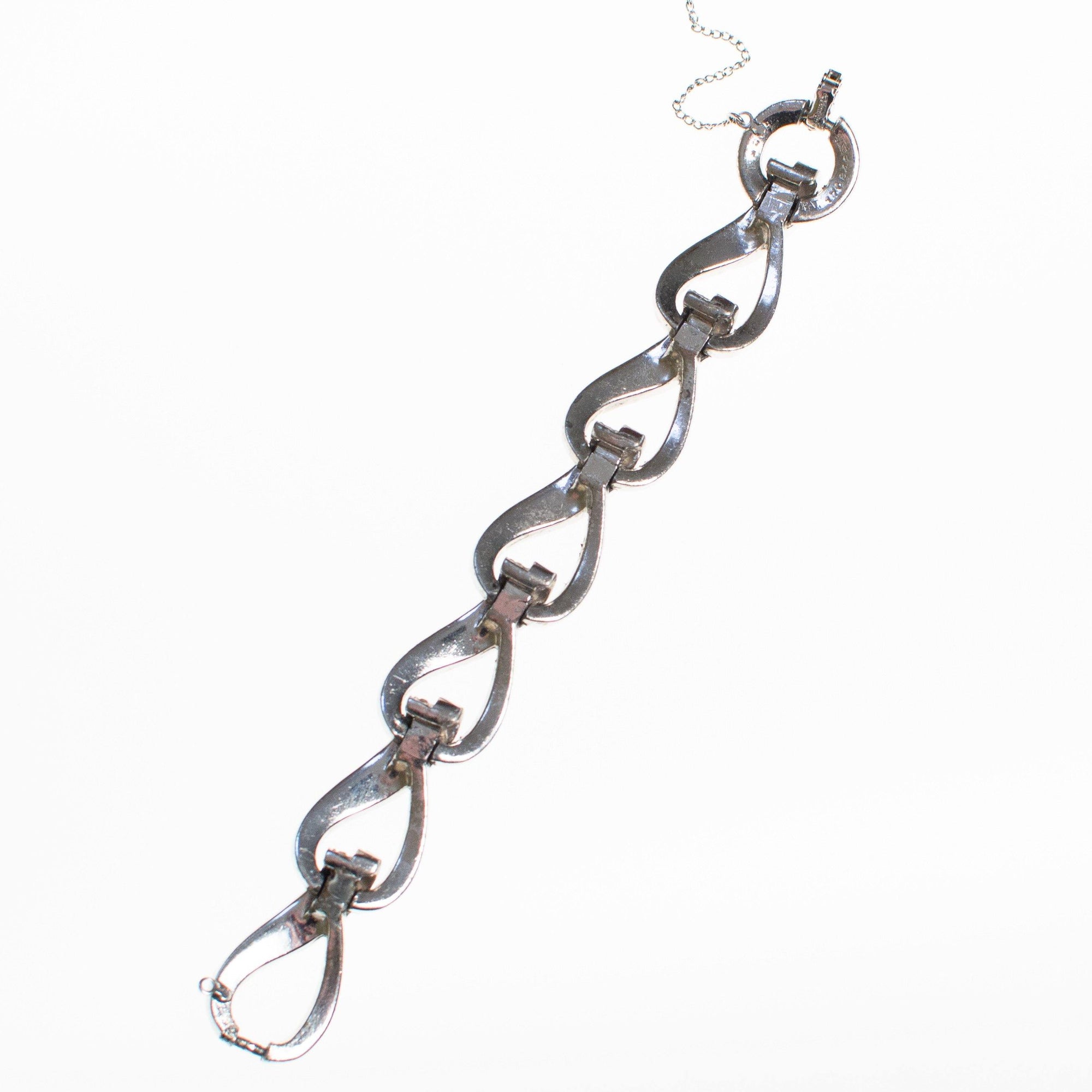 Vintage Vendome Art Deco Rhinestone Diamante Crystal Bracelet in Silver Tone by Vintage Meet Modern - Vintage Meet Modern Vintage Jewelry - Chicago, Illinois - #oldhollywoodglamour #vintagemeetmodern #designervintage #jewelrybox #antiquejewelry #vintagejewelry