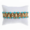 Vintage Judy Lee Gold Bracelet with Rhinestones and Turquoise Beads by Judy Lee - Vintage Meet Modern Vintage Jewelry - Chicago, Illinois - #oldhollywoodglamour #vintagemeetmodern #designervintage #jewelrybox #antiquejewelry #vintagejewelry
