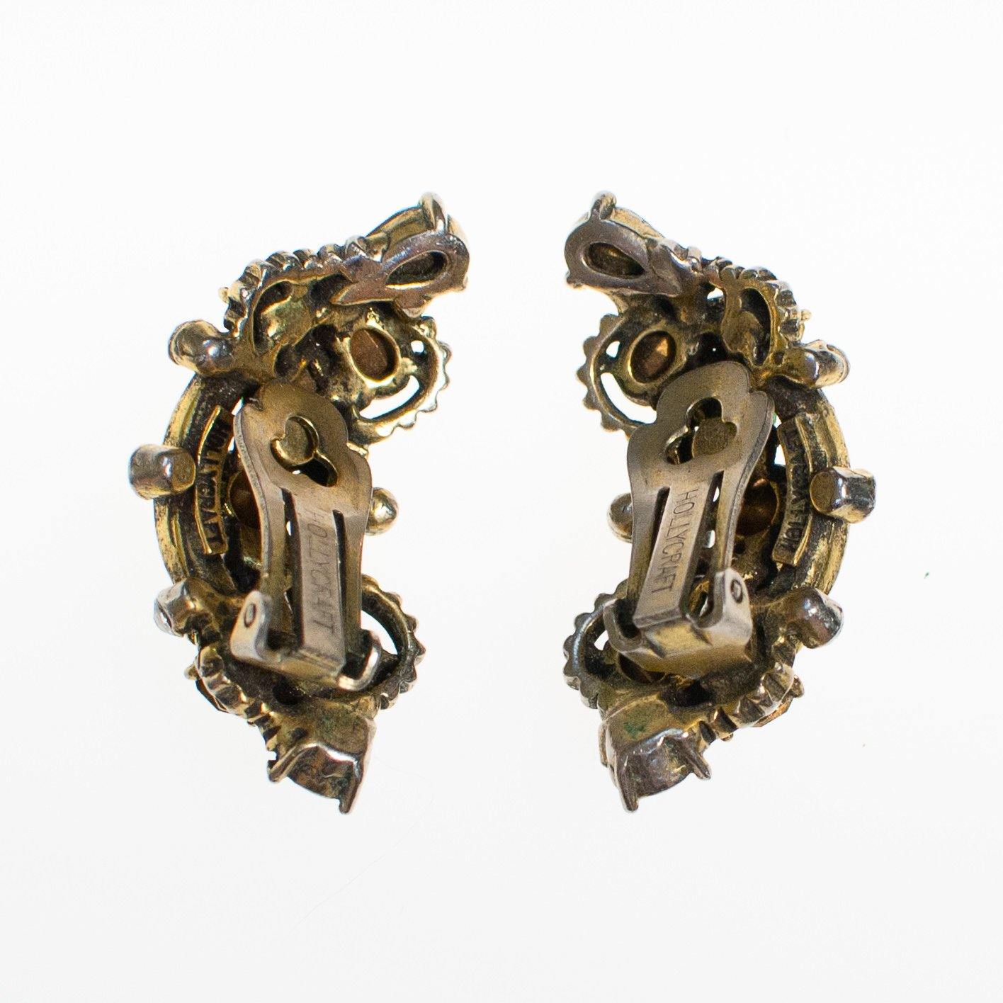 Vintage Hollycraft Pastel Rhinestone Earrings by Vintage Meet Modern - Vintage Meet Modern Vintage Jewelry - Chicago, Illinois - #oldhollywoodglamour #vintagemeetmodern #designervintage #jewelrybox #antiquejewelry #vintagejewelry