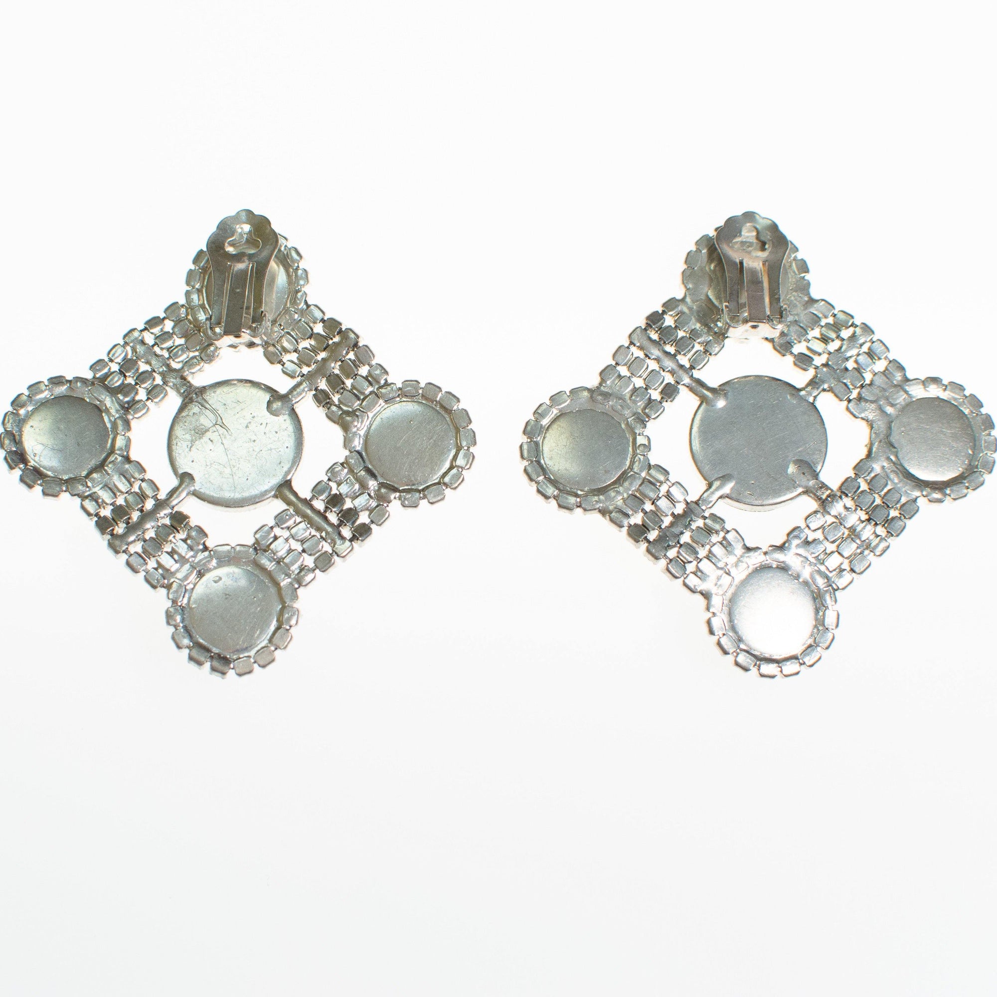 Art Deco Emerald Cabochon and Diamante Rhinestone Statement Earrings by Vintage Meet Modern - Vintage Meet Modern Vintage Jewelry - Chicago, Illinois - #oldhollywoodglamour #vintagemeetmodern #designervintage #jewelrybox #antiquejewelry #vintagejewelry