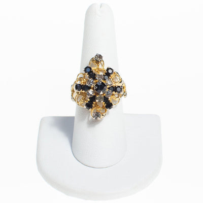 Vintage Jet and Smoke Crystal Statement Ring by Vintage Meet Modern - Vintage Meet Modern Vintage Jewelry - Chicago, Illinois - #oldhollywoodglamour #vintagemeetmodern #designervintage #jewelrybox #antiquejewelry #vintagejewelry