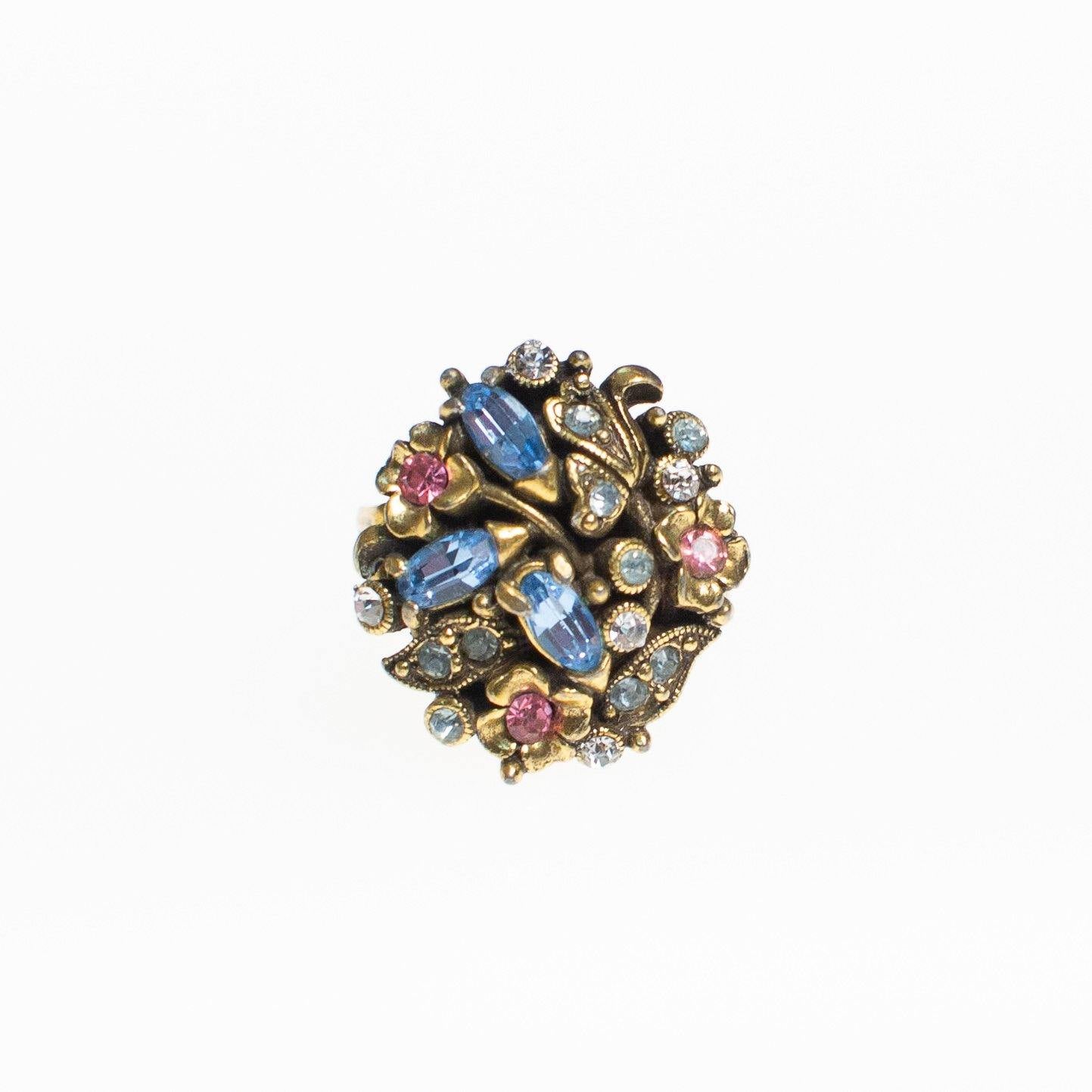 Vintage Hollycraft Pastel Rhinestone Ring by Hollycraft - Vintage Meet Modern Vintage Jewelry - Chicago, Illinois - #oldhollywoodglamour #vintagemeetmodern #designervintage #jewelrybox #antiquejewelry #vintagejewelry