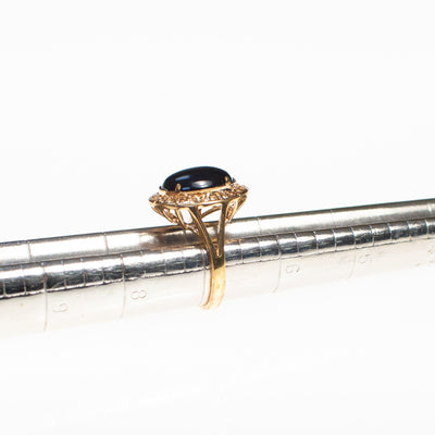 Oval Black Onyx Statement Ring with Greek Key Design by Vintage Meet Modern - Vintage Meet Modern Vintage Jewelry - Chicago, Illinois - #oldhollywoodglamour #vintagemeetmodern #designervintage #jewelrybox #antiquejewelry #vintagejewelry