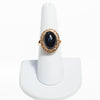Oval Black Onyx Statement Ring with Greek Key Design by Vintage Meet Modern  - Vintage Meet Modern Vintage Jewelry - Chicago, Illinois - #oldhollywoodglamour #vintagemeetmodern #designervintage #jewelrybox #antiquejewelry #vintagejewelry