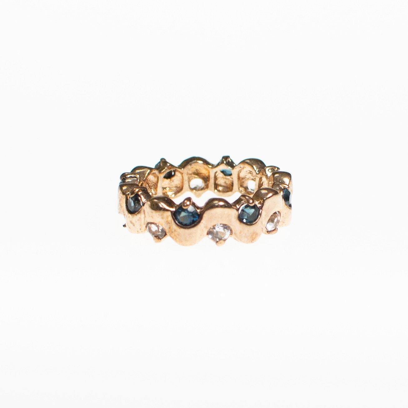 Sapphire Crystal Diamante Crystal Band Ring by Vintage Meet Modern - Vintage Meet Modern Vintage Jewelry - Chicago, Illinois - #oldhollywoodglamour #vintagemeetmodern #designervintage #jewelrybox #antiquejewelry #vintagejewelry