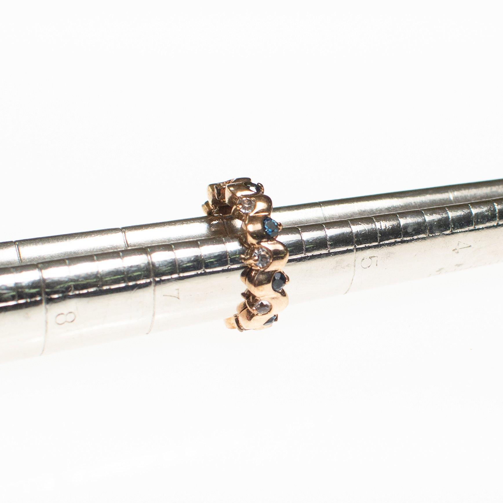 Sapphire Crystal Diamante Crystal Band Ring by Vintage Meet Modern - Vintage Meet Modern Vintage Jewelry - Chicago, Illinois - #oldhollywoodglamour #vintagemeetmodern #designervintage #jewelrybox #antiquejewelry #vintagejewelry