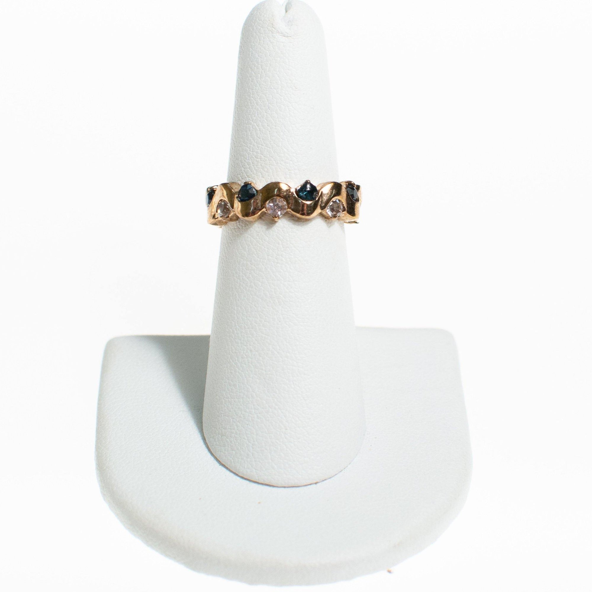 Sapphire Crystal Diamante Crystal Band Ring by Vintage Meet Modern - Vintage Meet Modern Vintage Jewelry - Chicago, Illinois - #oldhollywoodglamour #vintagemeetmodern #designervintage #jewelrybox #antiquejewelry #vintagejewelry