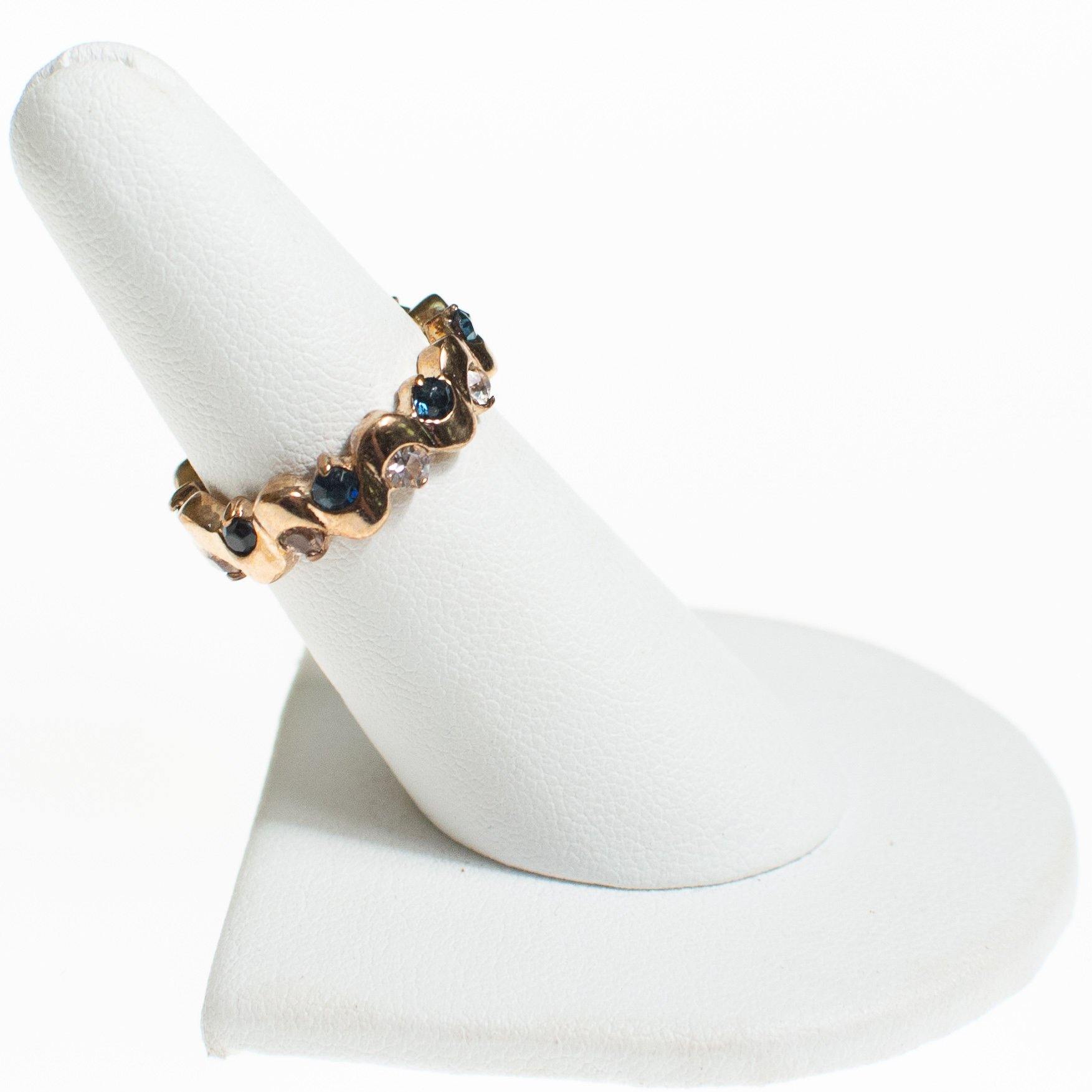 Sapphire Crystal Diamante Crystal Band Ring by Vintage Meet Modern - Vintage Meet Modern Vintage Jewelry - Chicago, Illinois - #oldhollywoodglamour #vintagemeetmodern #designervintage #jewelrybox #antiquejewelry #vintagejewelry