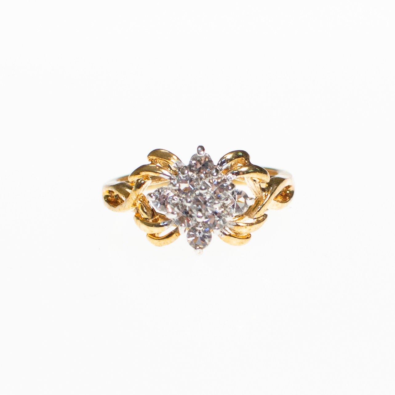 CZ Cluster Cocktail Ring by Vintage Meet Modern - Vintage Meet Modern Vintage Jewelry - Chicago, Illinois - #oldhollywoodglamour #vintagemeetmodern #designervintage #jewelrybox #antiquejewelry #vintagejewelry