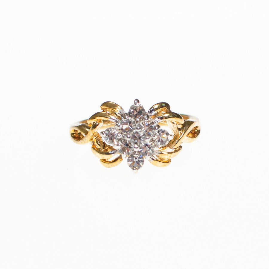 CZ Cluster Cocktail Ring by Vintage Meet Modern - Vintage Meet Modern Vintage Jewelry - Chicago, Illinois - #oldhollywoodglamour #vintagemeetmodern #designervintage #jewelrybox #antiquejewelry #vintagejewelry