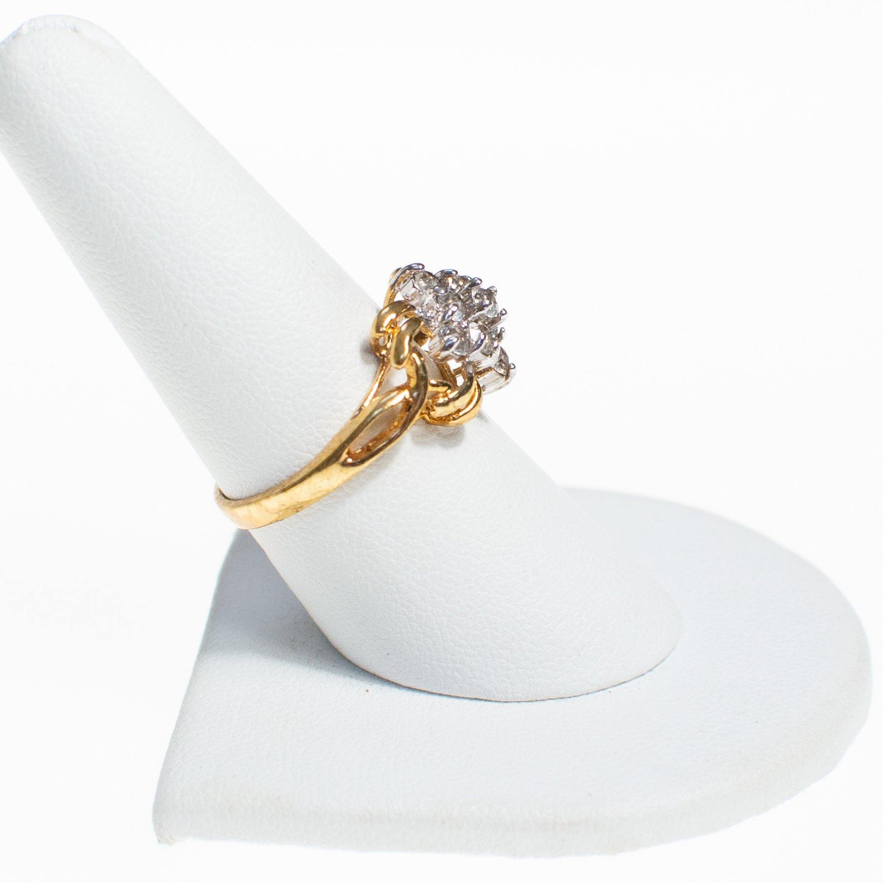 CZ Cluster Cocktail Ring by Vintage Meet Modern - Vintage Meet Modern Vintage Jewelry - Chicago, Illinois - #oldhollywoodglamour #vintagemeetmodern #designervintage #jewelrybox #antiquejewelry #vintagejewelry