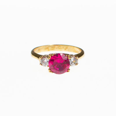 Rubelite Crystal Statement Ring with Diamante Accents by Vintage Meet Modern  - Vintage Meet Modern Vintage Jewelry - Chicago, Illinois - #oldhollywoodglamour #vintagemeetmodern #designervintage #jewelrybox #antiquejewelry #vintagejewelry