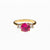 Rubelite Crystal Statement Ring with Diamante Accents