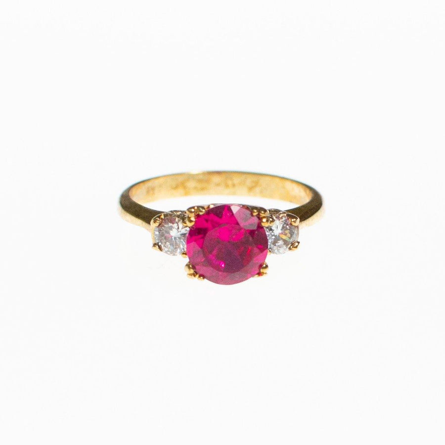 Rubelite Crystal Statement Ring with Diamante Accents by Vintage Meet Modern - Vintage Meet Modern Vintage Jewelry - Chicago, Illinois - #oldhollywoodglamour #vintagemeetmodern #designervintage #jewelrybox #antiquejewelry #vintagejewelry