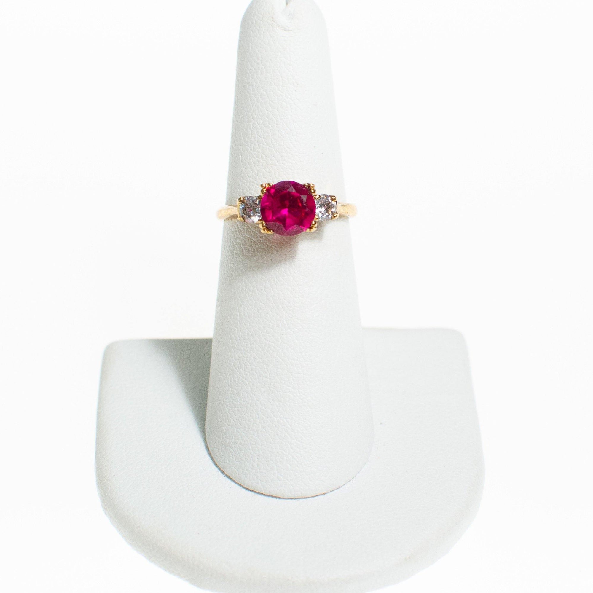 Rubelite Crystal Statement Ring with Diamante Accents by Vintage Meet Modern - Vintage Meet Modern Vintage Jewelry - Chicago, Illinois - #oldhollywoodglamour #vintagemeetmodern #designervintage #jewelrybox #antiquejewelry #vintagejewelry