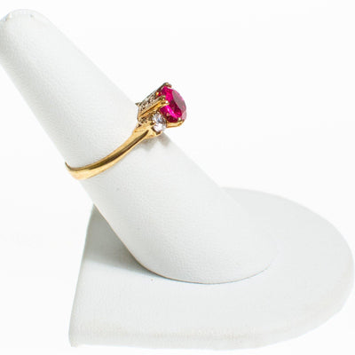 Rubelite Crystal Statement Ring with Diamante Accents by Vintage Meet Modern  - Vintage Meet Modern Vintage Jewelry - Chicago, Illinois - #oldhollywoodglamour #vintagemeetmodern #designervintage #jewelrybox #antiquejewelry #vintagejewelry