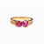 Pink Tourmaline Crystal Double Heart Band Ring
