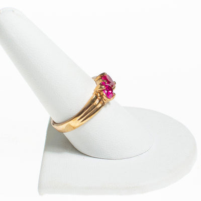 Pink Tourmaline Crystal Double Heart Band Ring by Vintage Meet Modern  - Vintage Meet Modern Vintage Jewelry - Chicago, Illinois - #oldhollywoodglamour #vintagemeetmodern #designervintage #jewelrybox #antiquejewelry #vintagejewelry