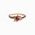 3 Stone Statement Ring with Garnet and Diamante Crystal