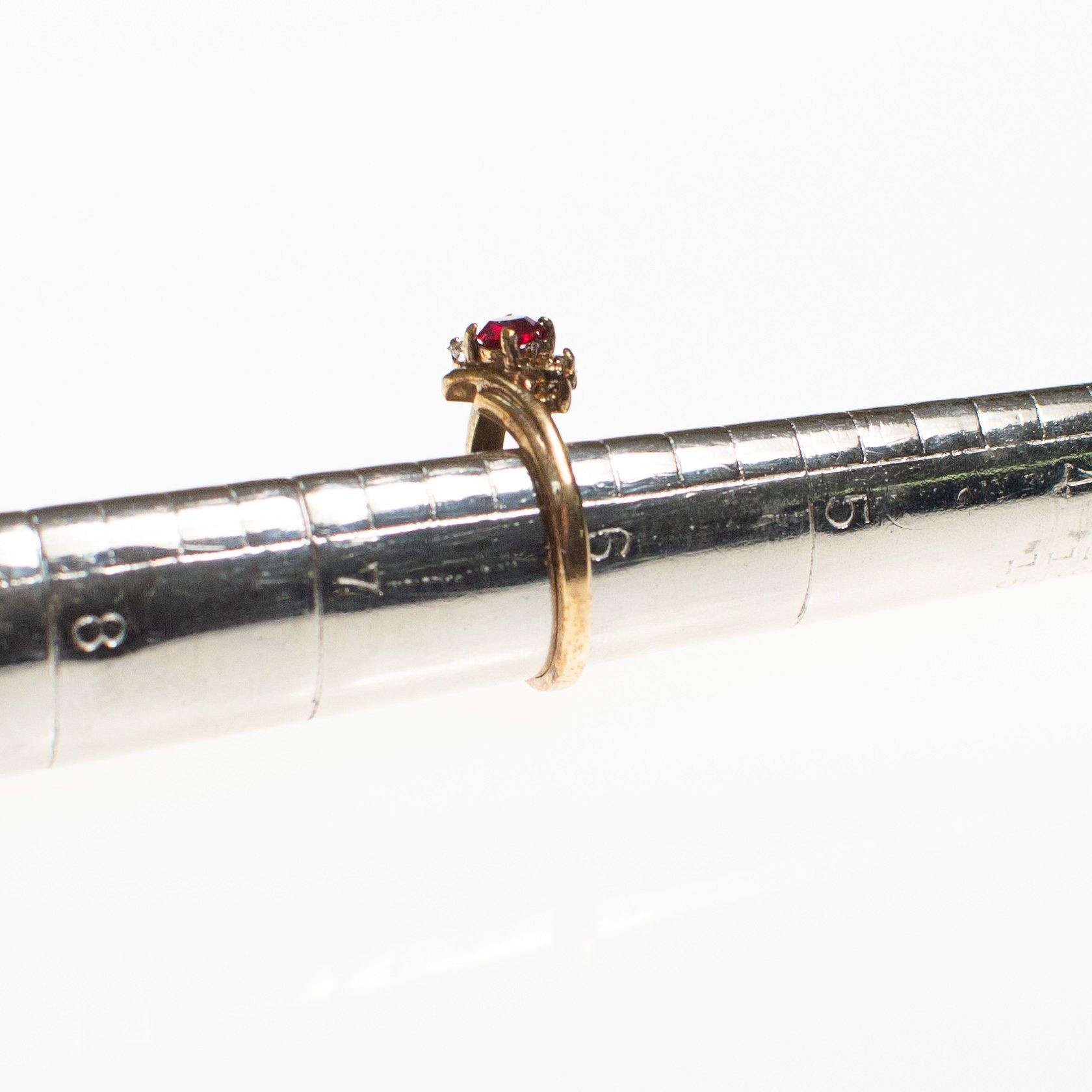 3 Stone Statement Ring with Garnet and Diamante Crystal by Vintage Meet Modern - Vintage Meet Modern Vintage Jewelry - Chicago, Illinois - #oldhollywoodglamour #vintagemeetmodern #designervintage #jewelrybox #antiquejewelry #vintagejewelry