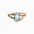 Blue Topaz Crystal Statement Ring Gold Tone