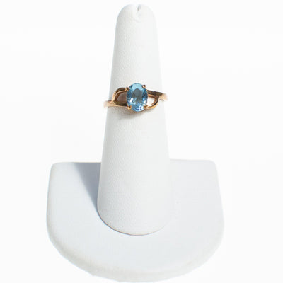 Blue Topaz Crystal Statement Ring Gold Tone by Vintage Meet Modern - Vintage Meet Modern Vintage Jewelry - Chicago, Illinois - #oldhollywoodglamour #vintagemeetmodern #designervintage #jewelrybox #antiquejewelry #vintagejewelry