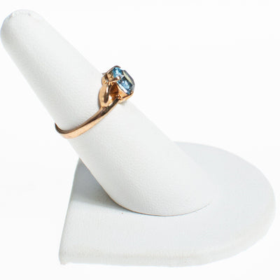 Blue Topaz Crystal Statement Ring Gold Tone by Vintage Meet Modern - Vintage Meet Modern Vintage Jewelry - Chicago, Illinois - #oldhollywoodglamour #vintagemeetmodern #designervintage #jewelrybox #antiquejewelry #vintagejewelry