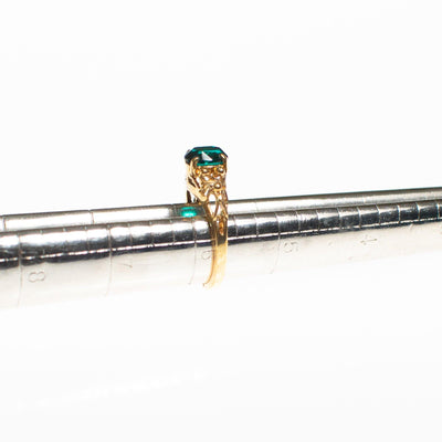 Oval Cut Emerald Crystal Cocktail Ring by Vintage Meet Modern - Vintage Meet Modern Vintage Jewelry - Chicago, Illinois - #oldhollywoodglamour #vintagemeetmodern #designervintage #jewelrybox #antiquejewelry #vintagejewelry