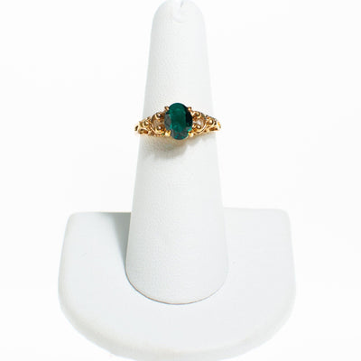 Oval Cut Emerald Crystal Cocktail Ring by Vintage Meet Modern  - Vintage Meet Modern Vintage Jewelry - Chicago, Illinois - #oldhollywoodglamour #vintagemeetmodern #designervintage #jewelrybox #antiquejewelry #vintagejewelry