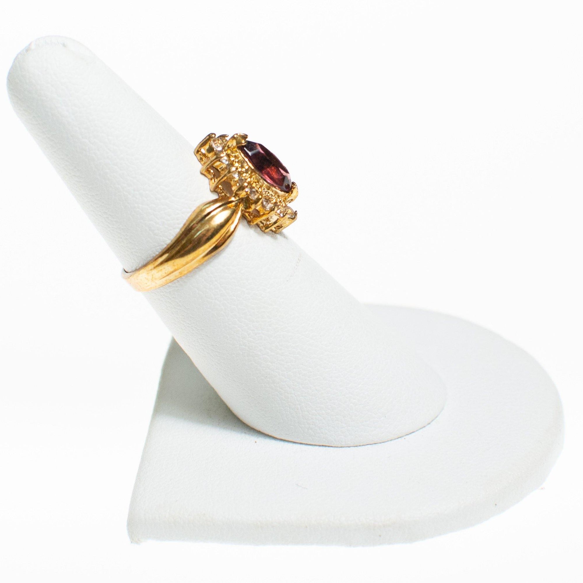 Amethyst Crystal Marquise Cut Princess Style Statement Ring by Vintage Meet Modern - Vintage Meet Modern Vintage Jewelry - Chicago, Illinois - #oldhollywoodglamour #vintagemeetmodern #designervintage #jewelrybox #antiquejewelry #vintagejewelry