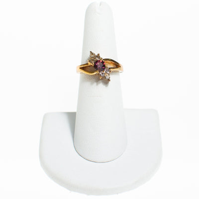 Amethyst Crystal and Diamante Crystal Statement Ring by Vintage Meet Modern - Vintage Meet Modern Vintage Jewelry - Chicago, Illinois - #oldhollywoodglamour #vintagemeetmodern #designervintage #jewelrybox #antiquejewelry #vintagejewelry