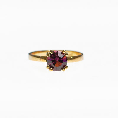 Amethyst Crystal Solitaire Ring by Vintage Meet Modern  - Vintage Meet Modern Vintage Jewelry - Chicago, Illinois - #oldhollywoodglamour #vintagemeetmodern #designervintage #jewelrybox #antiquejewelry #vintagejewelry