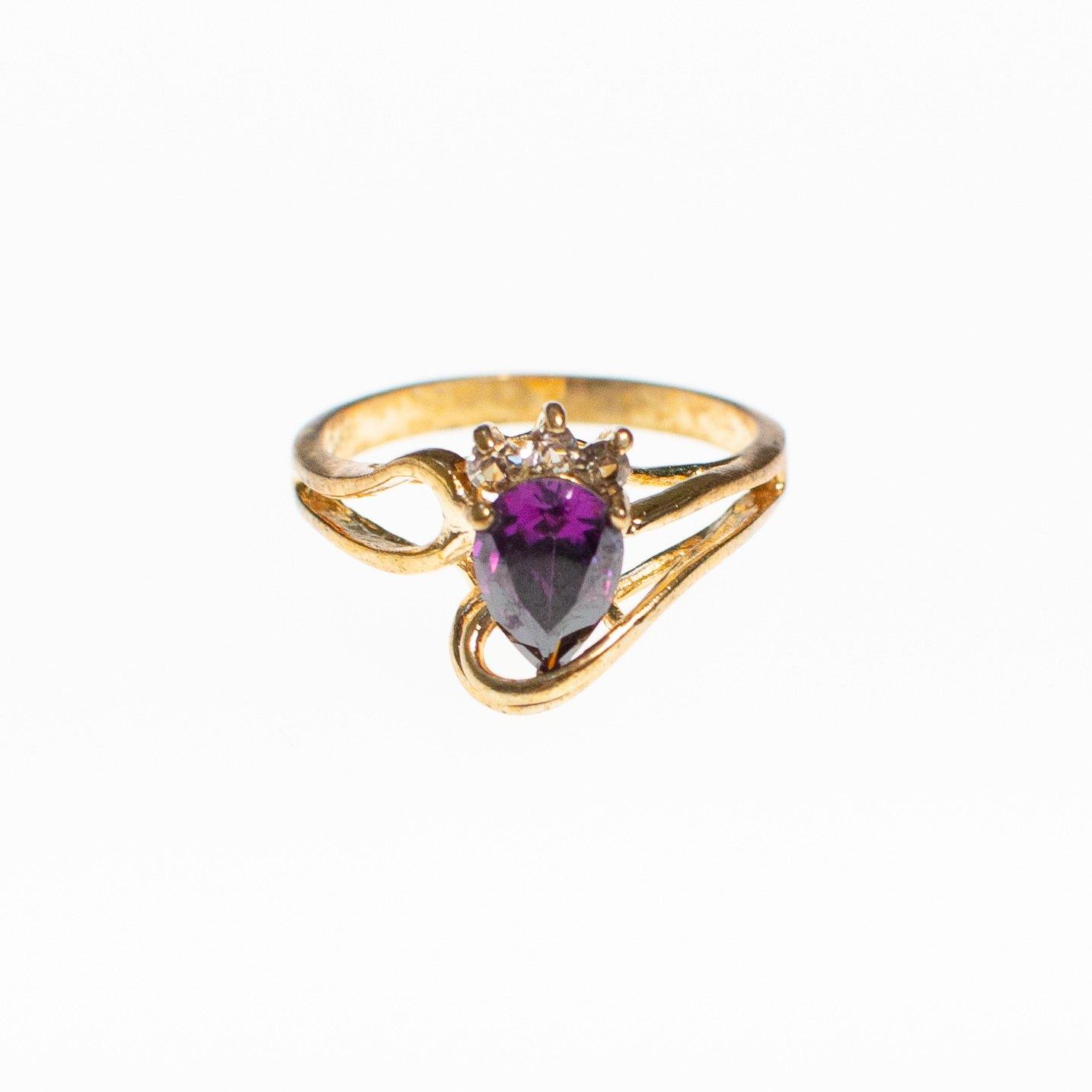 Pear Shaped Amethyst Crystal with Diamante Accents by Vintage Meet Modern - Vintage Meet Modern Vintage Jewelry - Chicago, Illinois - #oldhollywoodglamour #vintagemeetmodern #designervintage #jewelrybox #antiquejewelry #vintagejewelry