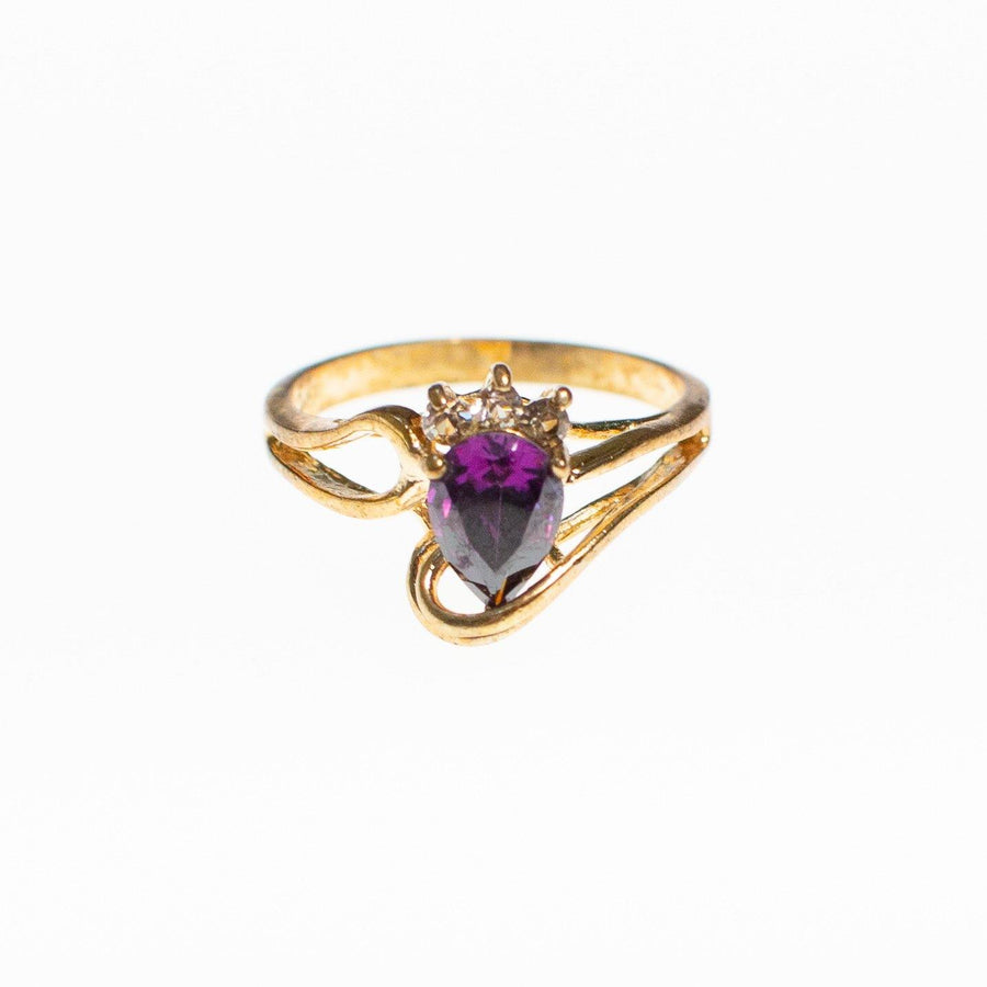 Pear Shaped Amethyst Crystal with Diamante Accents by Vintage Meet Modern - Vintage Meet Modern Vintage Jewelry - Chicago, Illinois - #oldhollywoodglamour #vintagemeetmodern #designervintage #jewelrybox #antiquejewelry #vintagejewelry