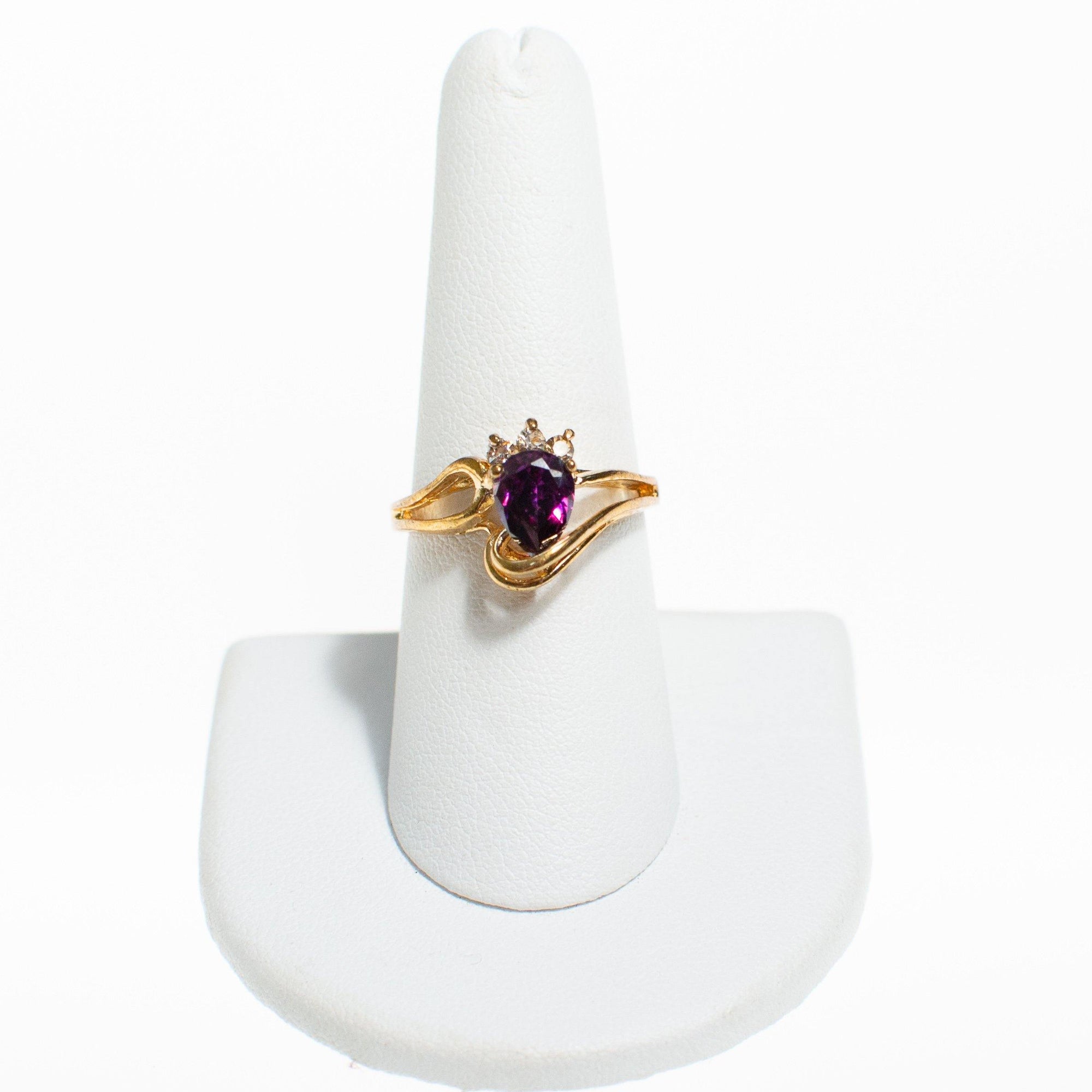 Pear Shaped Amethyst Crystal with Diamante Accents by Vintage Meet Modern - Vintage Meet Modern Vintage Jewelry - Chicago, Illinois - #oldhollywoodglamour #vintagemeetmodern #designervintage #jewelrybox #antiquejewelry #vintagejewelry