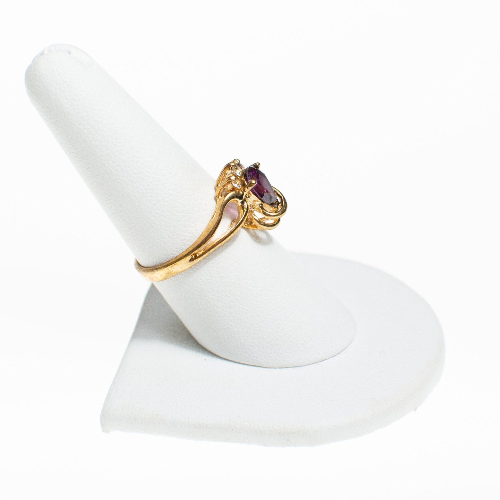 Pear Shaped Amethyst Crystal with Diamante Accents by Vintage Meet Modern - Vintage Meet Modern Vintage Jewelry - Chicago, Illinois - #oldhollywoodglamour #vintagemeetmodern #designervintage #jewelrybox #antiquejewelry #vintagejewelry