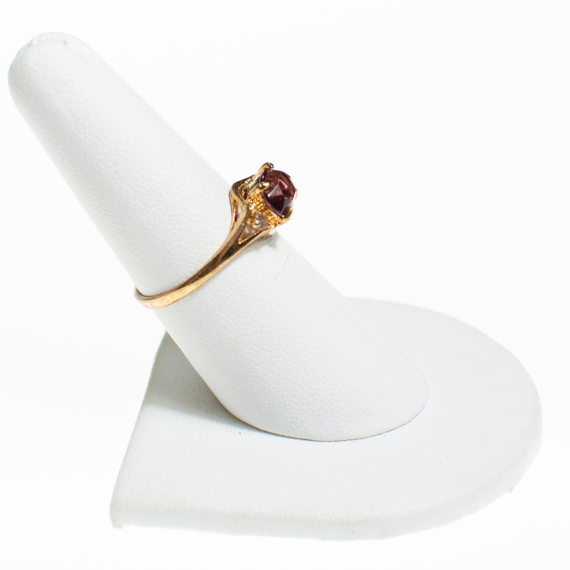 Amethyst Crystal, East/West Oval Setting, Diamante Crystal Accents by Vintage Meet Modern - Vintage Meet Modern Vintage Jewelry - Chicago, Illinois - #oldhollywoodglamour #vintagemeetmodern #designervintage #jewelrybox #antiquejewelry #vintagejewelry