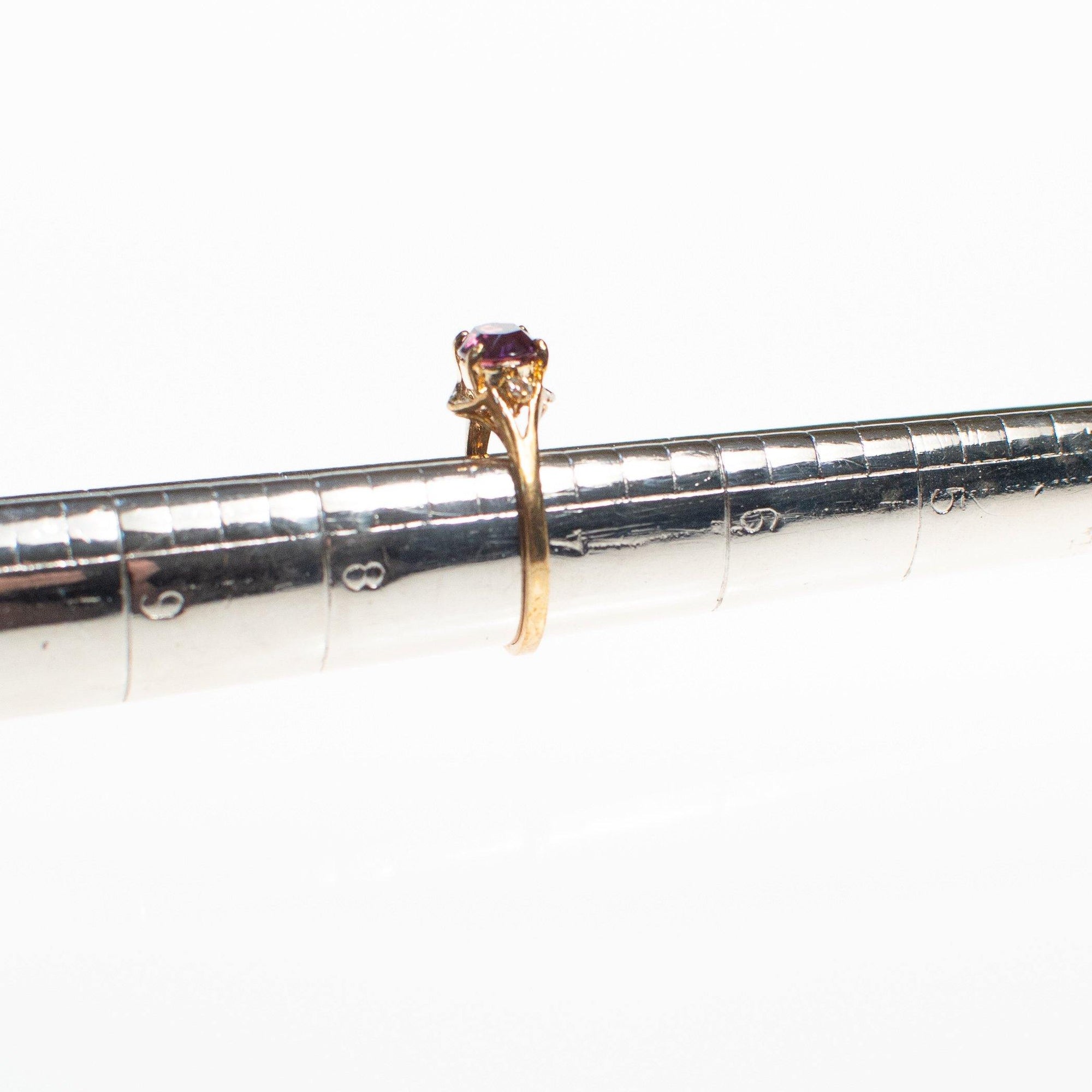 Amethyst Crystal, East/West Oval Setting, Diamante Crystal Accents by Vintage Meet Modern - Vintage Meet Modern Vintage Jewelry - Chicago, Illinois - #oldhollywoodglamour #vintagemeetmodern #designervintage #jewelrybox #antiquejewelry #vintagejewelry