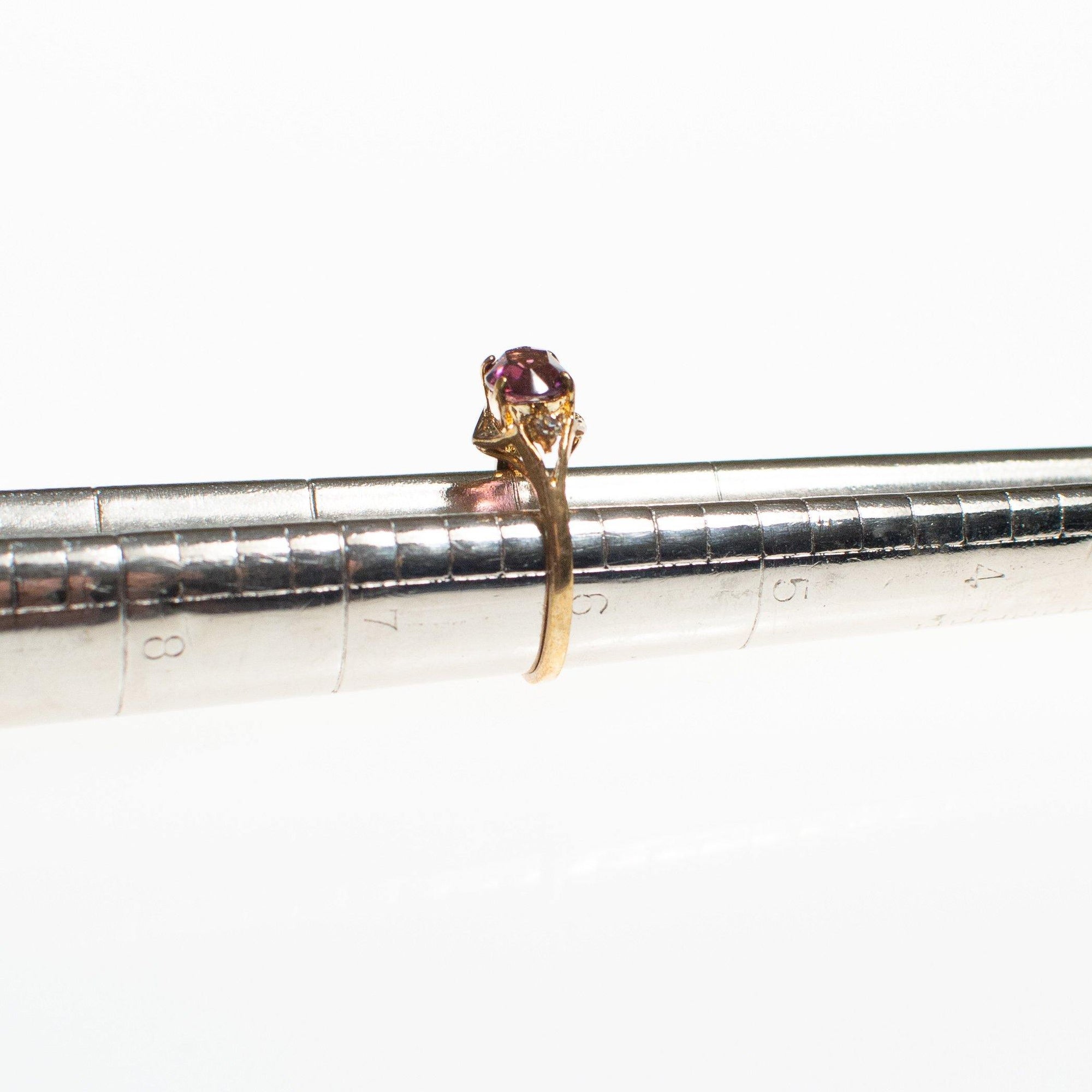 Amethyst Crystal, East/West Oval Setting, Diamante Crystal Accents by Vintage Meet Modern - Vintage Meet Modern Vintage Jewelry - Chicago, Illinois - #oldhollywoodglamour #vintagemeetmodern #designervintage #jewelrybox #antiquejewelry #vintagejewelry