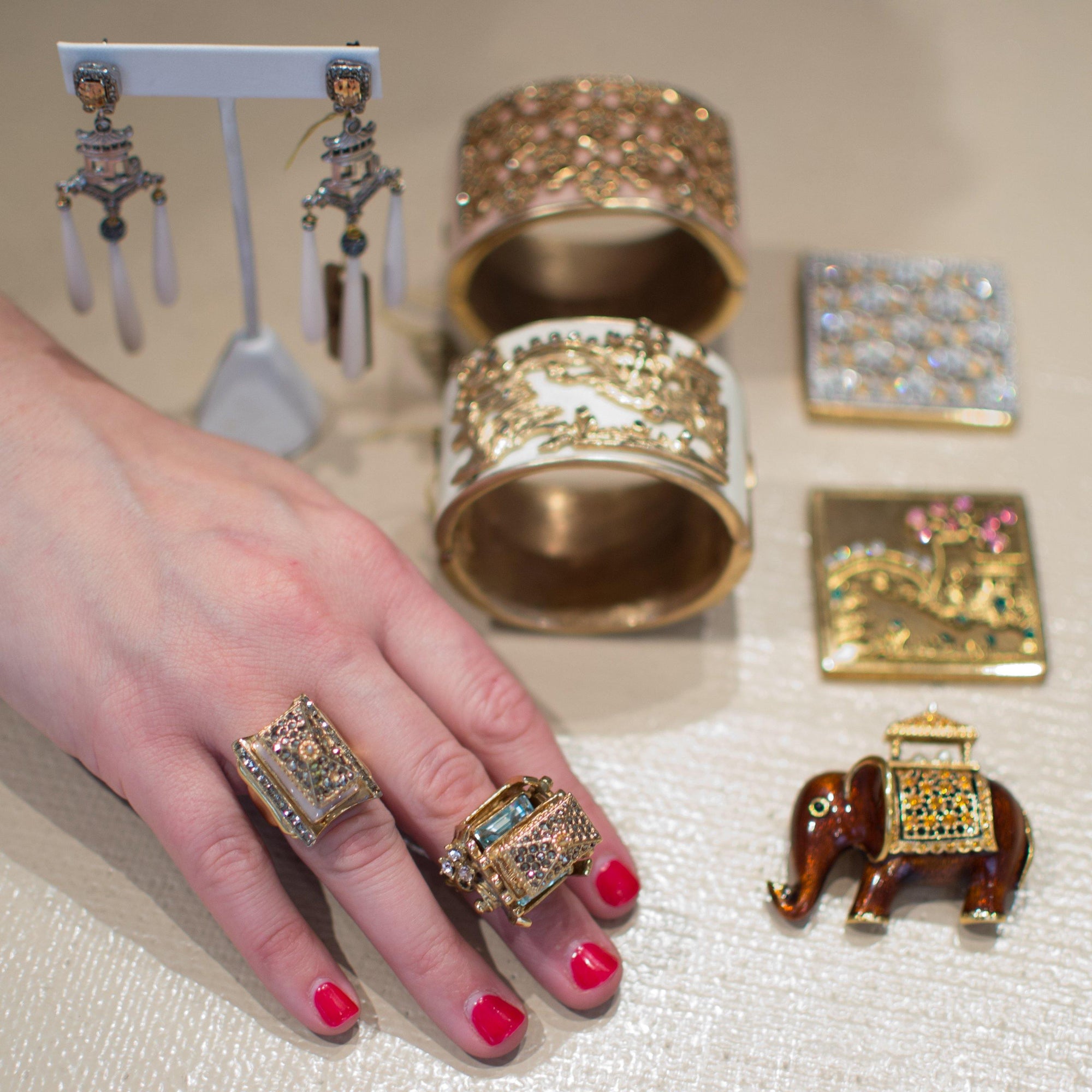 Ciner Pagoda Ring by Ciner - Vintage Meet Modern Vintage Jewelry - Chicago, Illinois - #oldhollywoodglamour #vintagemeetmodern #designervintage #jewelrybox #antiquejewelry #vintagejewelry