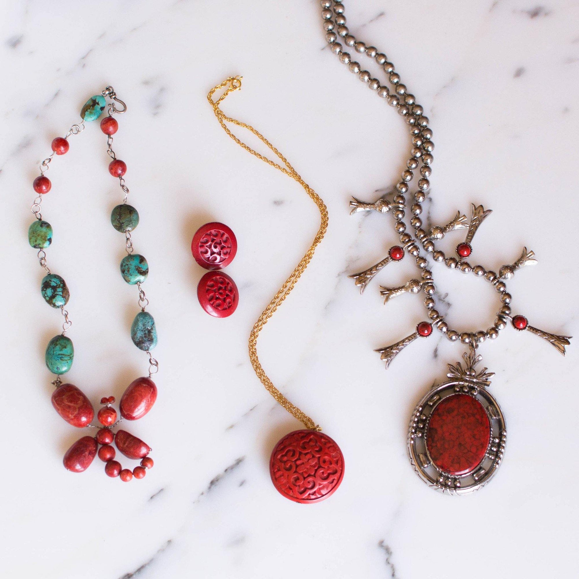 Coral And Turquoise Dragon Fly Necklace by One of a Kind - Vintage Meet Modern Vintage Jewelry - Chicago, Illinois - #oldhollywoodglamour #vintagemeetmodern #designervintage #jewelrybox #antiquejewelry #vintagejewelry