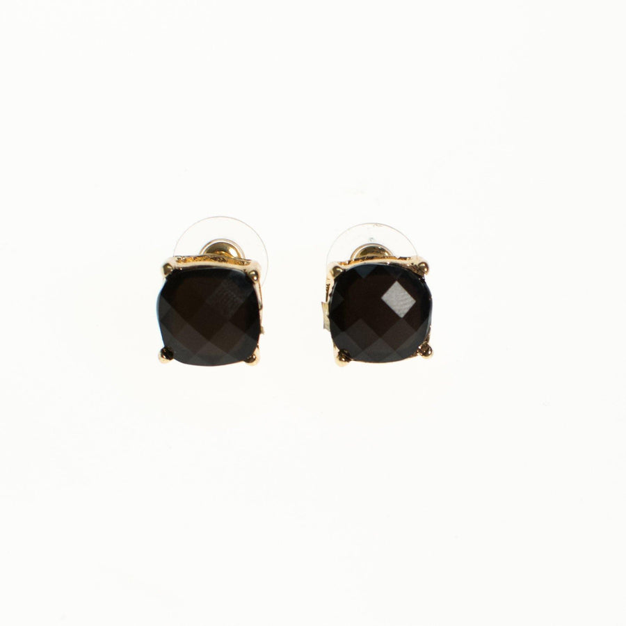 Black Faceted Stud Earring by Vintage Meet Modern - Vintage Meet Modern Vintage Jewelry - Chicago, Illinois - #oldhollywoodglamour #vintagemeetmodern #designervintage #jewelrybox #antiquejewelry #vintagejewelry