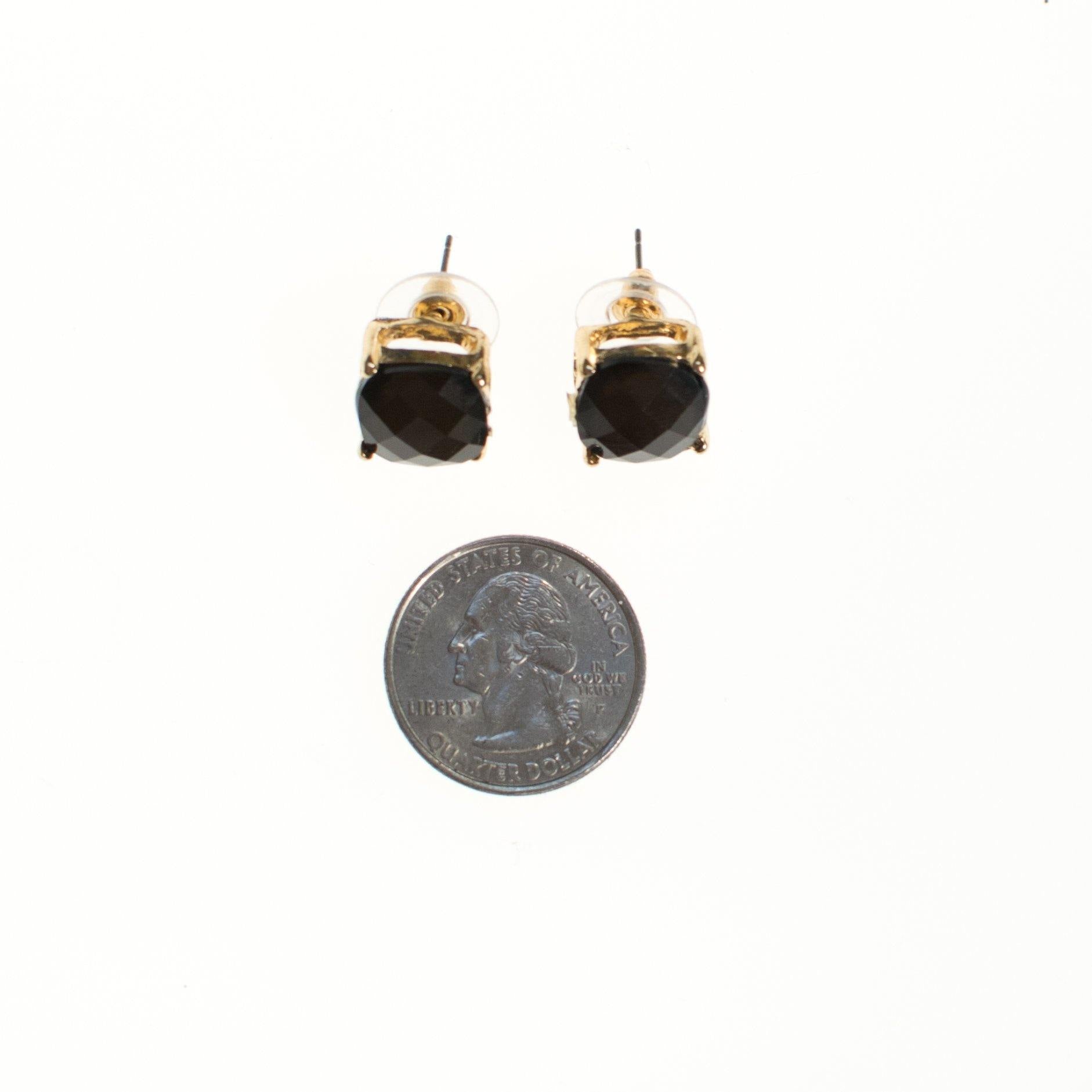 Black Faceted Stud Earring by Vintage Meet Modern - Vintage Meet Modern Vintage Jewelry - Chicago, Illinois - #oldhollywoodglamour #vintagemeetmodern #designervintage #jewelrybox #antiquejewelry #vintagejewelry