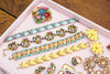 Vintage Hollycraft Pastel Rainbow Rhinestone Bracelet by Hollycraft - Vintage Meet Modern Vintage Jewelry - Chicago, Illinois - #oldhollywoodglamour #vintagemeetmodern #designervintage #jewelrybox #antiquejewelry #vintagejewelry